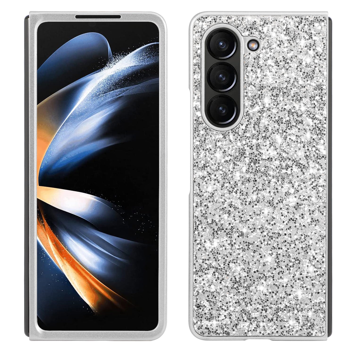 For Samsung Galaxy Z Fold5 5G Glitter Sequins Phone Case Electroplating TPU Frame Hard PC Back Cover For Samsung Galaxy Z Fold5 5G Glitter Sequins Phone Case Electroplating TPU Frame Hard PC Back Cover